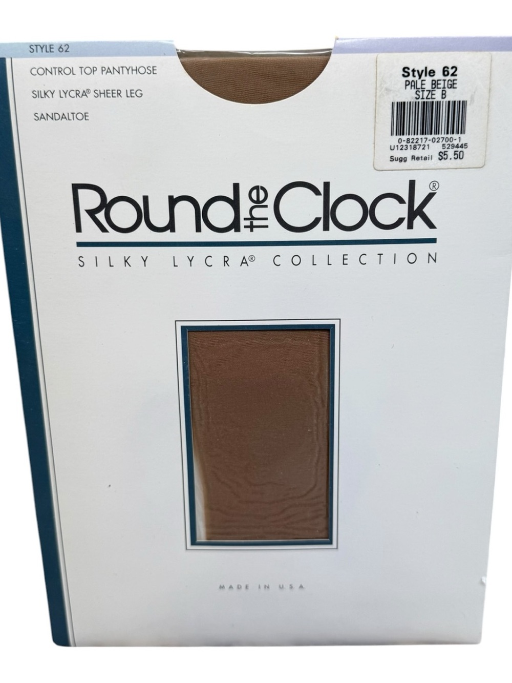 Round the clock control top pantyhose silky Lycra Style 62 Size B Beige